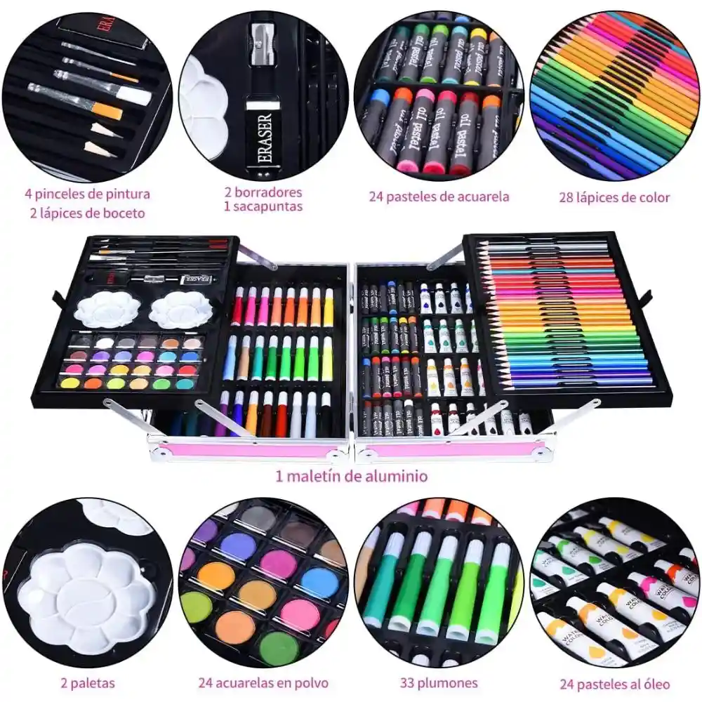 145 PCS Deluxe Art Gift Box Set – Complete Drawing & Painting Kit for Kids