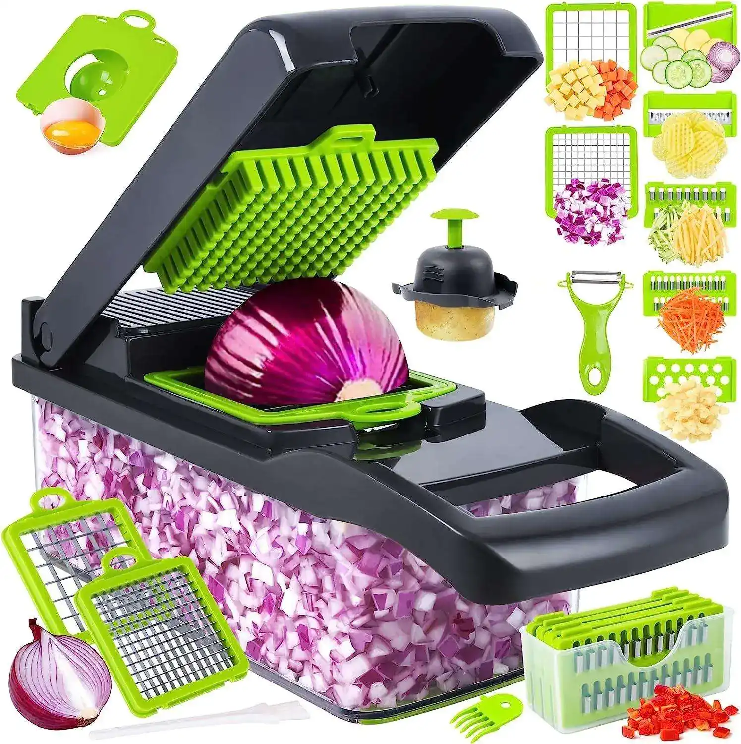 Multifunctional Manual 16 In 1 Vegetable Slicer Handheld Set